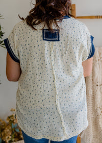 V-Neck Floral Print Top