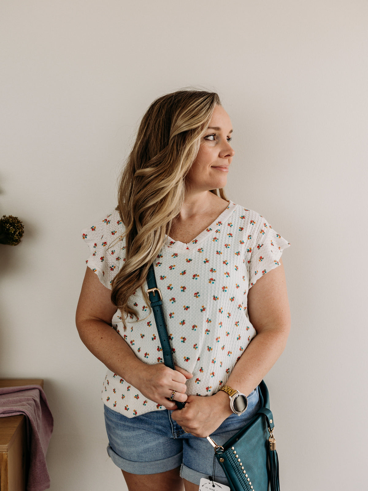 Butterfly Sleeve Floral Top