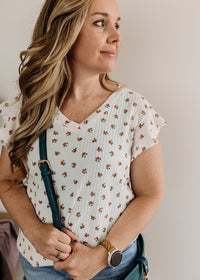 Butterfly Sleeve Floral Top