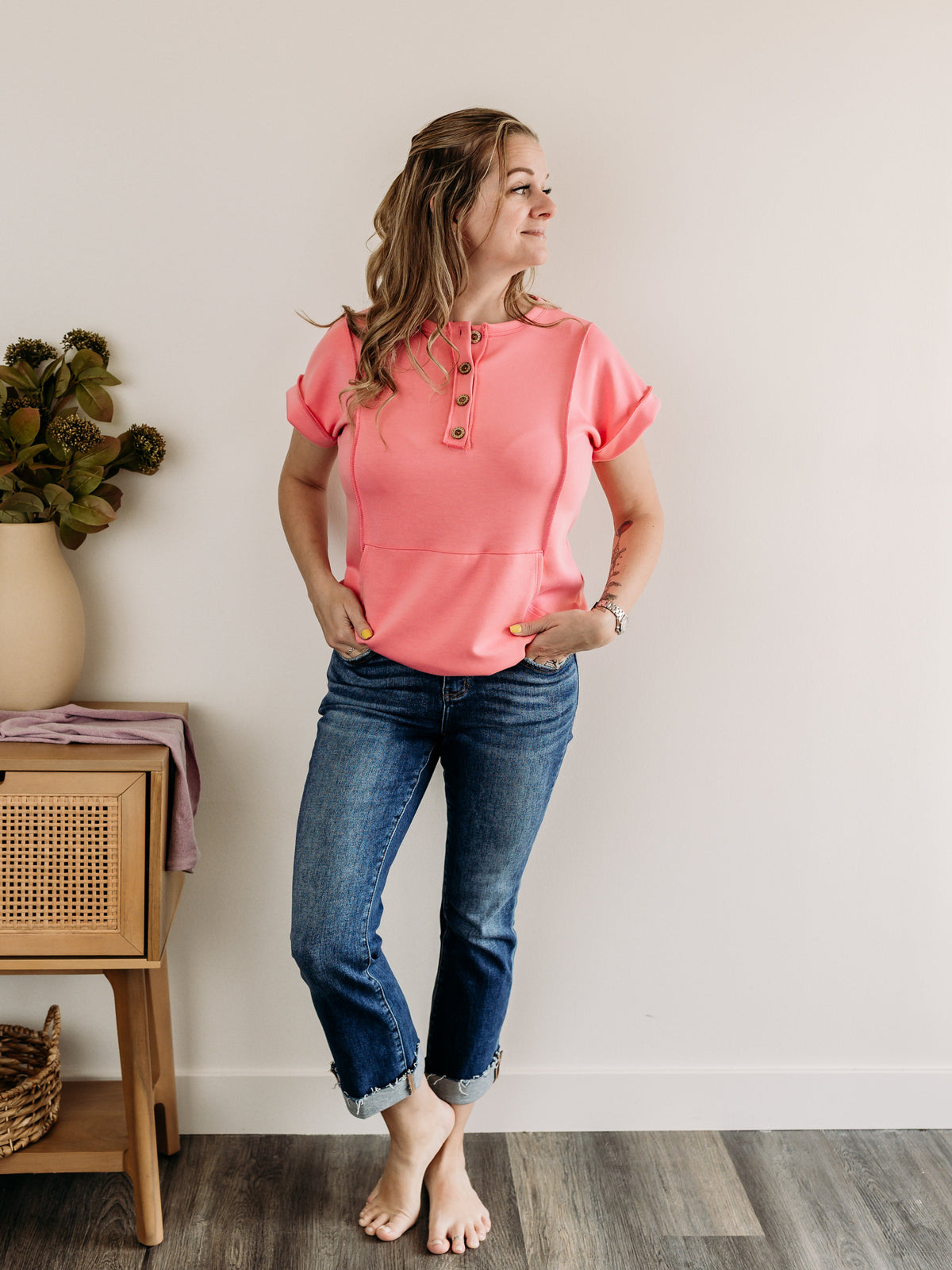 Short Sleeve Modal Button Up