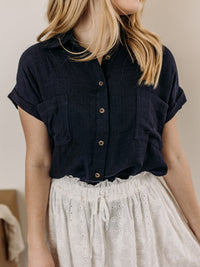 Crinkled Cuff Sleeve Shirt