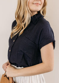 Crinkled Cuff Sleeve Shirt