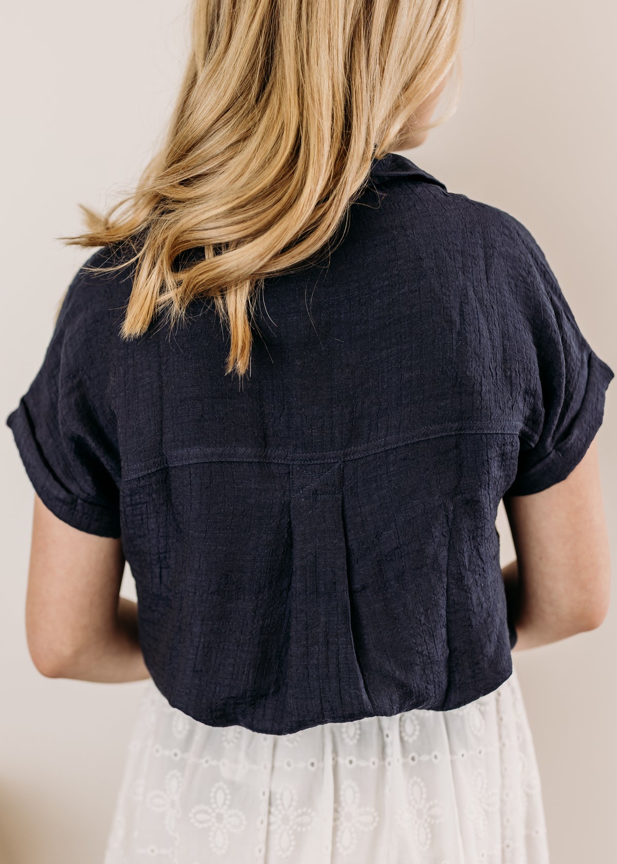 Crinkled Cuff Sleeve Shirt
