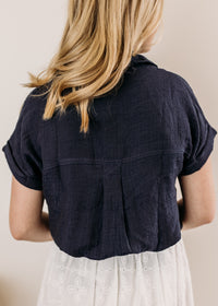 Crinkled Cuff Sleeve Shirt