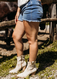 High Rise Stretch Denim Shorts