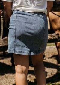 Button Down Denim Skirt
