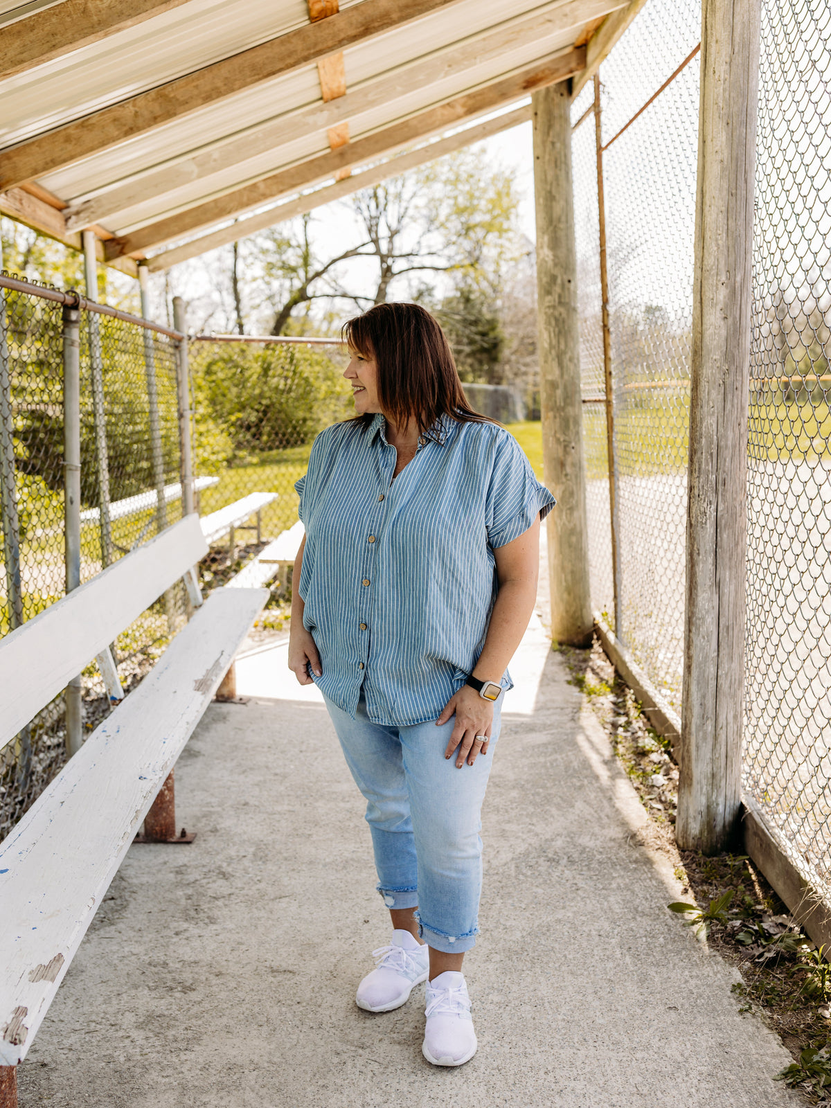 Stripe Chambray Button Down
