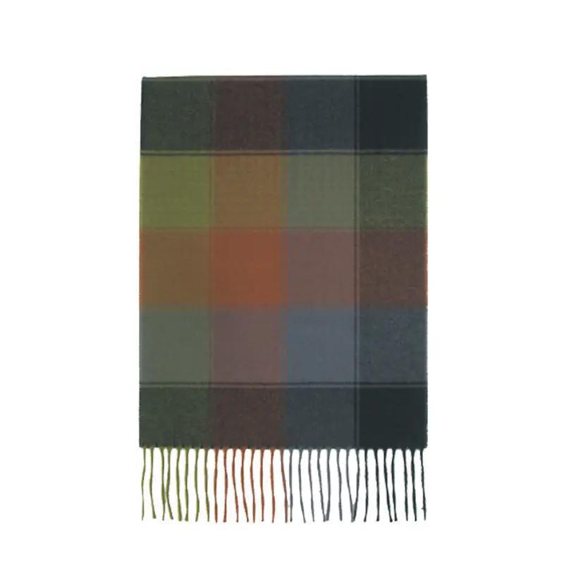 Plaid Cashmere Scarf - Olive