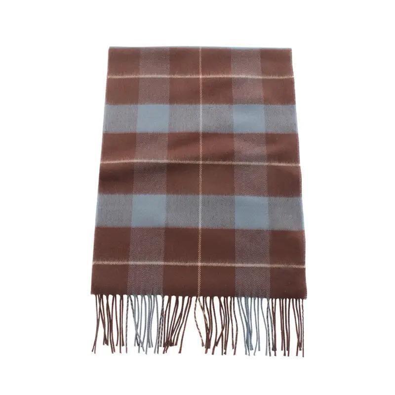 Plaid Cashmere Scarf - Brown