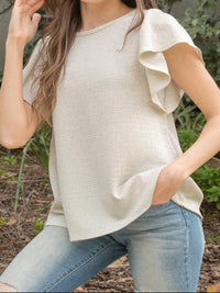 Butterfly Sleeve Solid Top