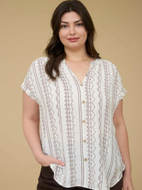 Plus Geo Pattern Button Down - Natural