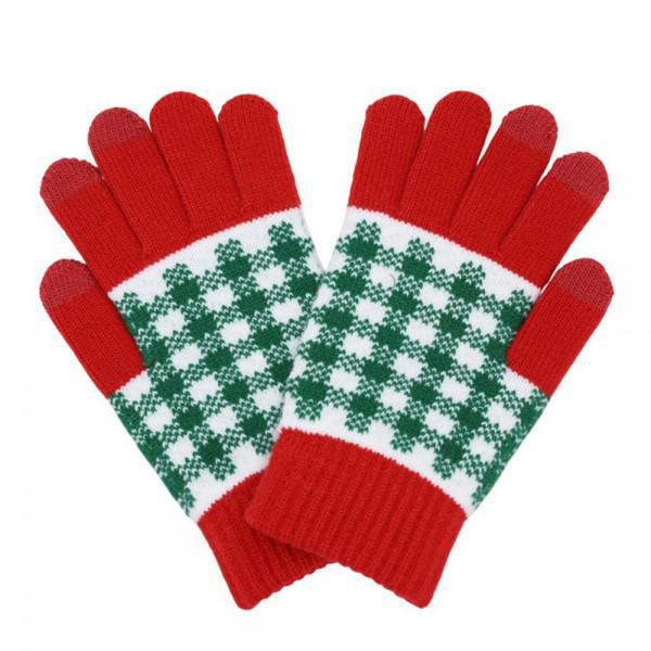 Cinched Wrist Plaid Gloves