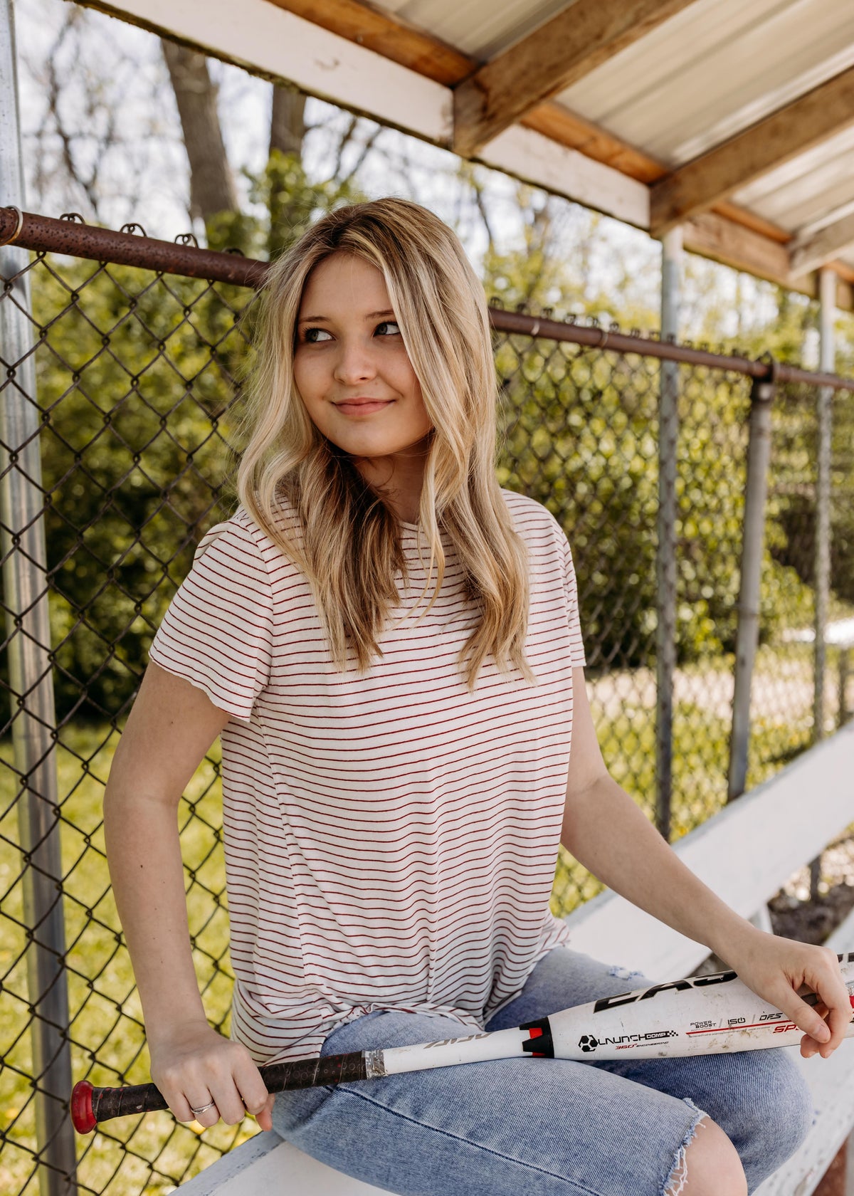 Round Neck Striped Relaxed Tee