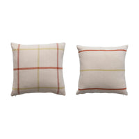 Flannel Pillow - Cream/Rust