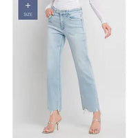 Plus High Rise Slim Wide Jeans