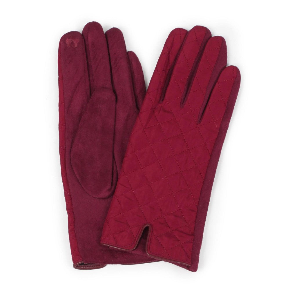 Suede Glove W/Diamond Stitch