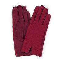 Suede Glove W/Diamond Stitch