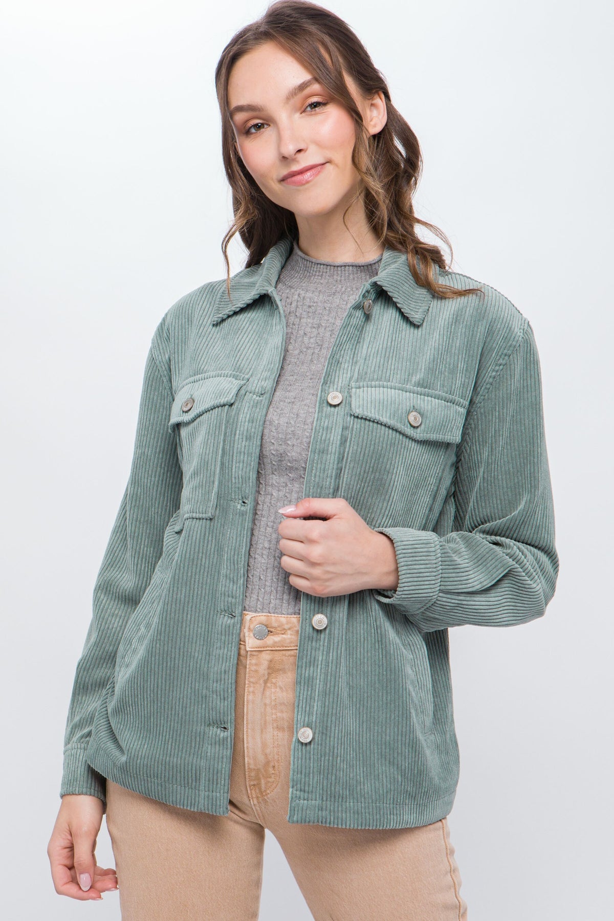 Corduroy Button Down Jacket