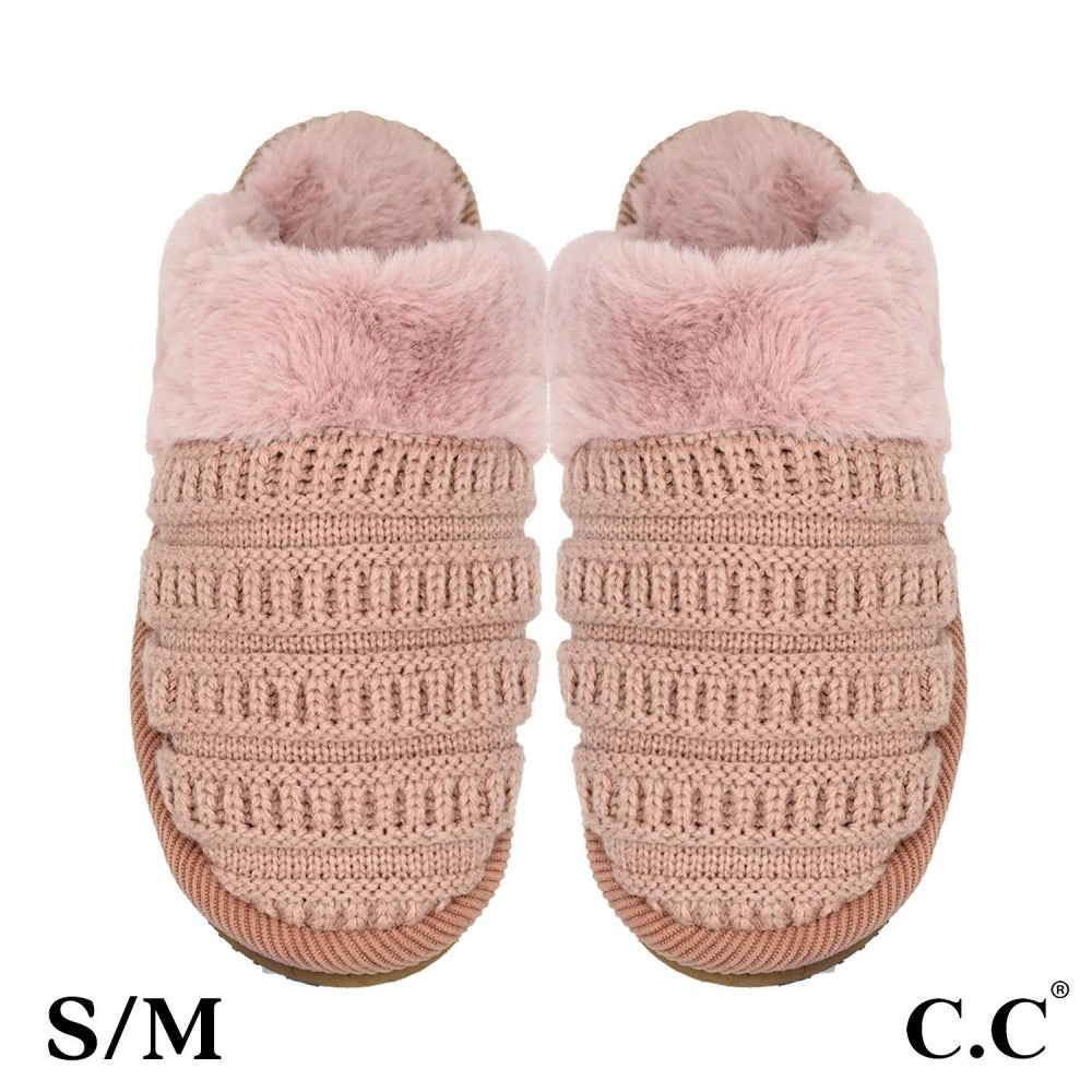 Ribbed Knitted Slippers