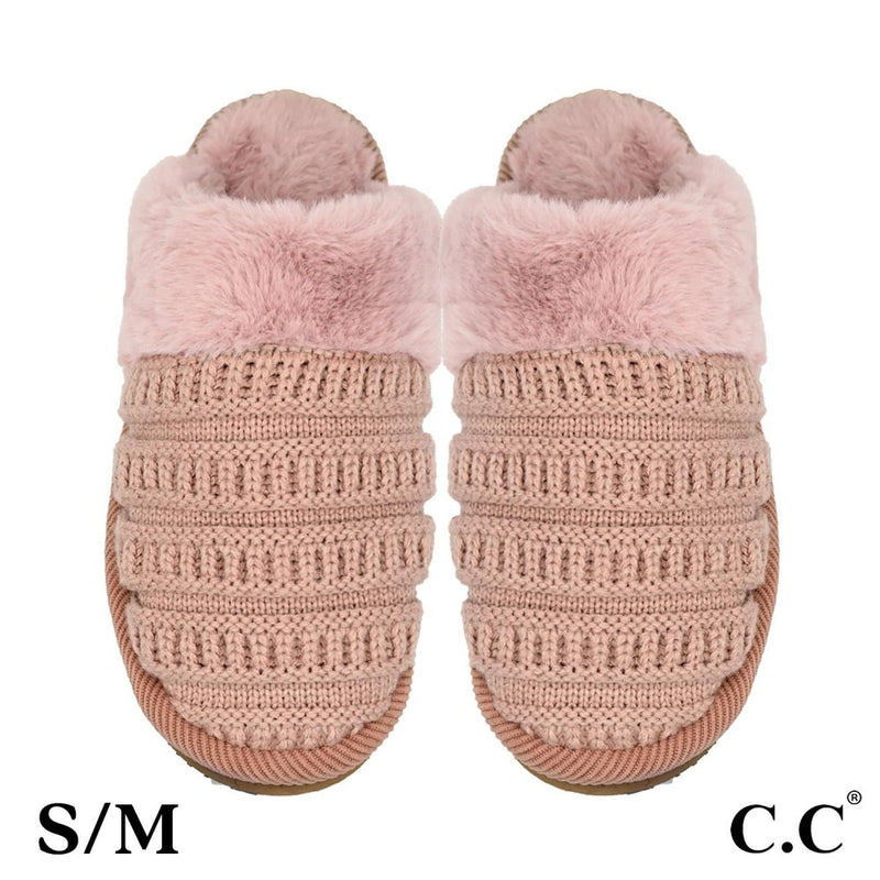 Ribbed Knitted Slippers