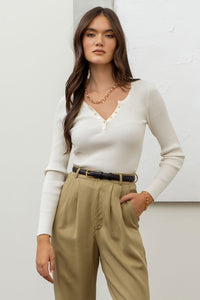 Solid Henley Sweater