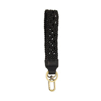 Open Braided Faux Leather Wristlet Keychain