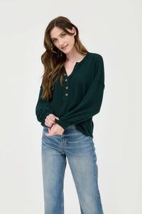 V-Neck 1/2 Button Top