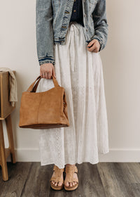 Eyelet Midi Skirt