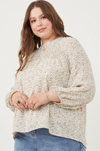 Ditsy Print Smocked Top
