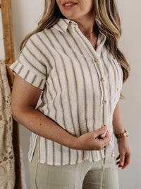 Stripe Collared Button Down