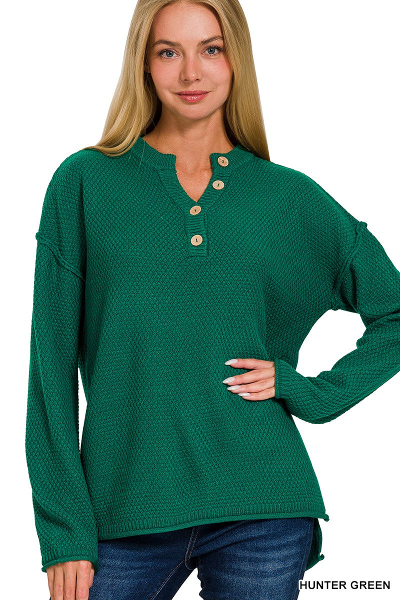 4 Button Henley Sweater