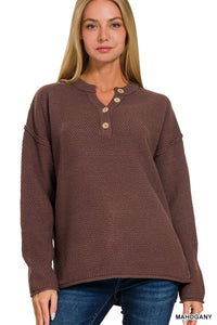 4 Button Henley Sweater