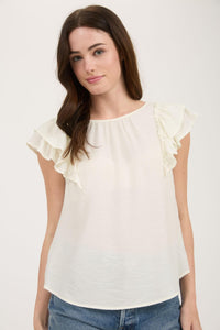 Ruffle Detail Bow Back Short Sleeve