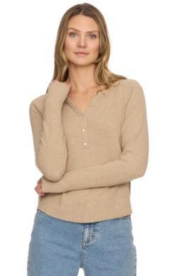 Cambria Waffle Henley - Sand