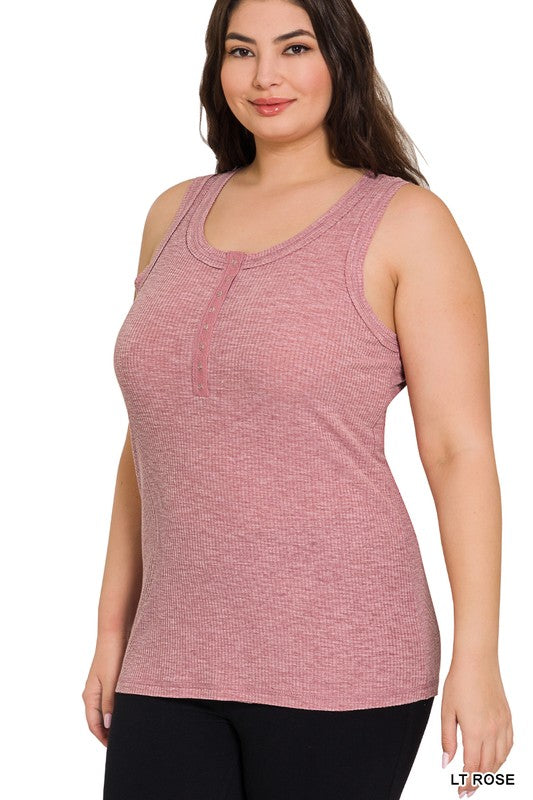Ribbed Button Tank
