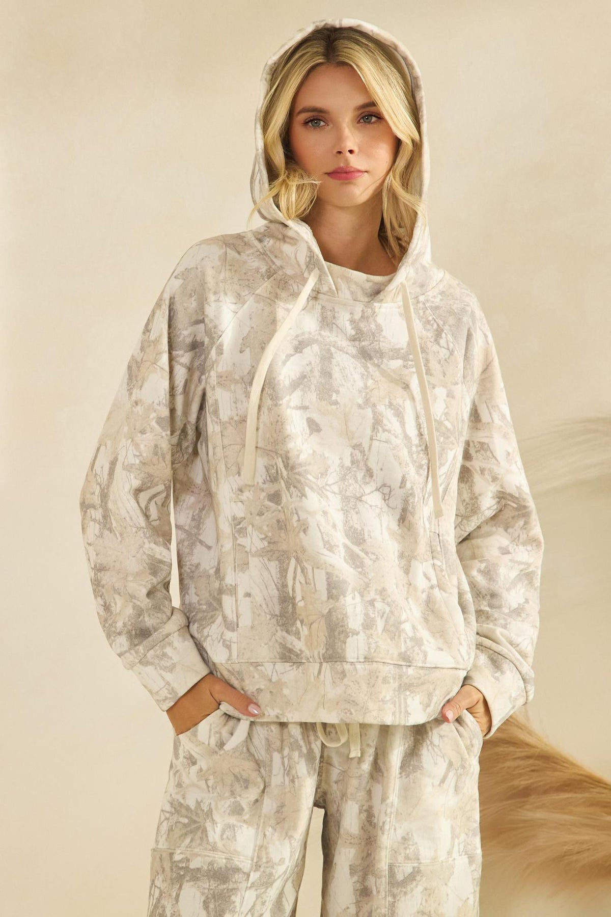 Printed French Terry Hoodie - Camo