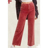 High Waisted Corduroy Pants - Rose Tea