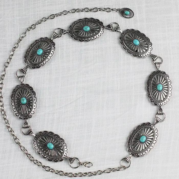 Vintage Turquoise Chain Belt