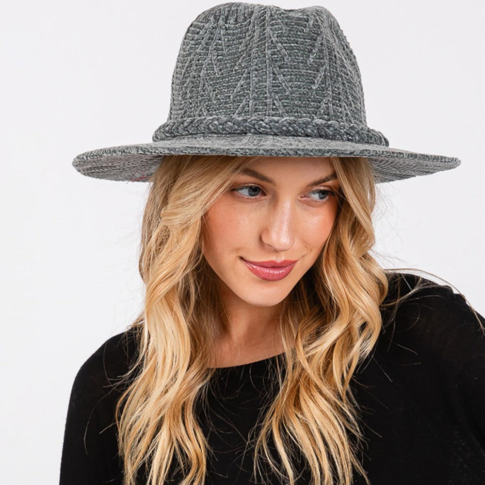 Chenille Wide Brim Hat