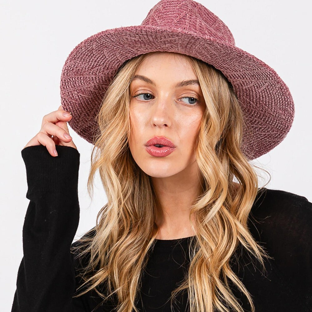 Chenille Wide Brim Hat