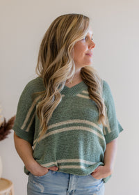 Striped V-Neck Sweater
