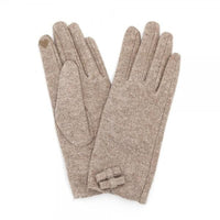 Faux Wool Gloves w/ Bow