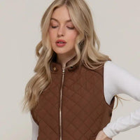 Quilted Padding Vest - Hazelnut