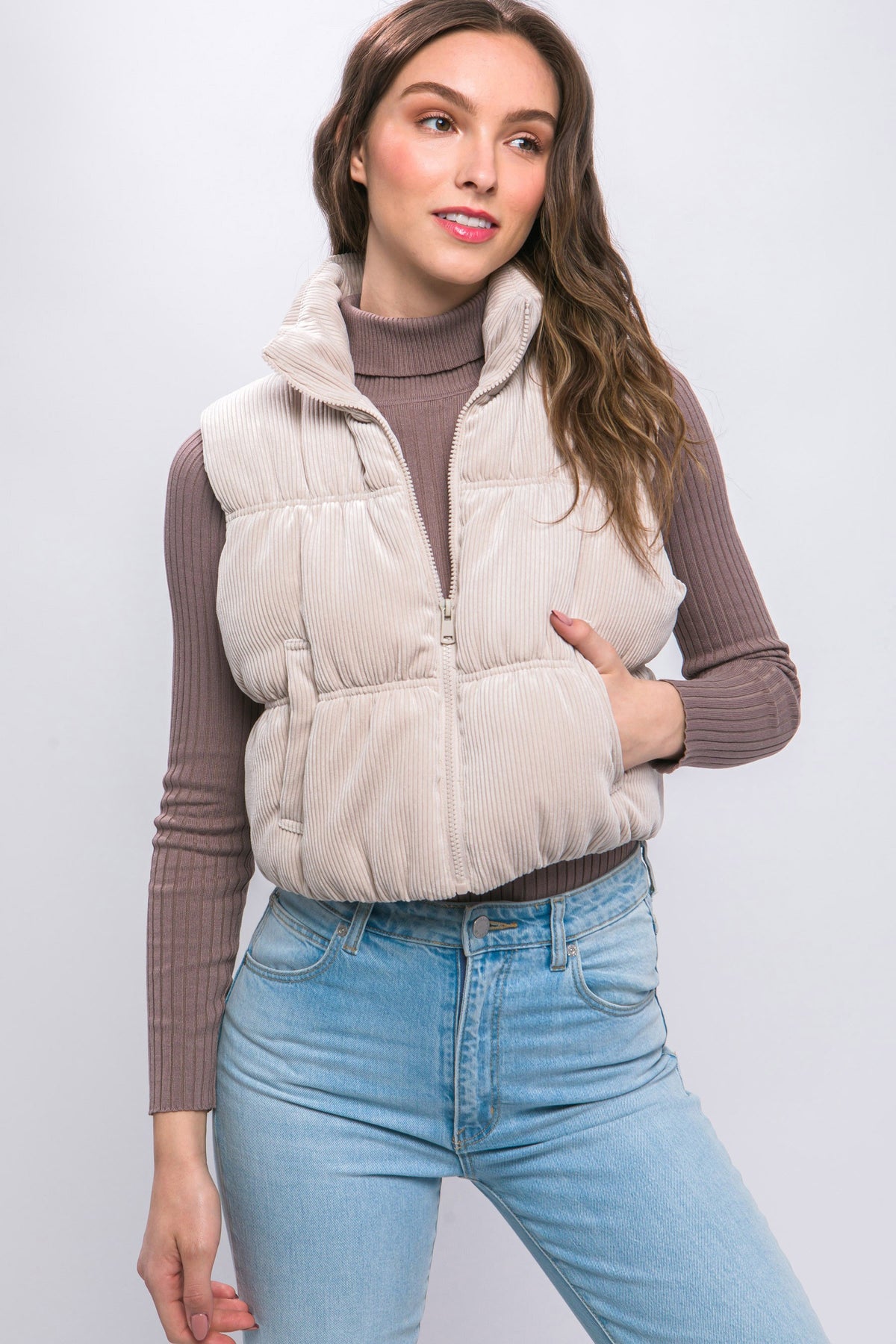 Corduroy Puffer Vest