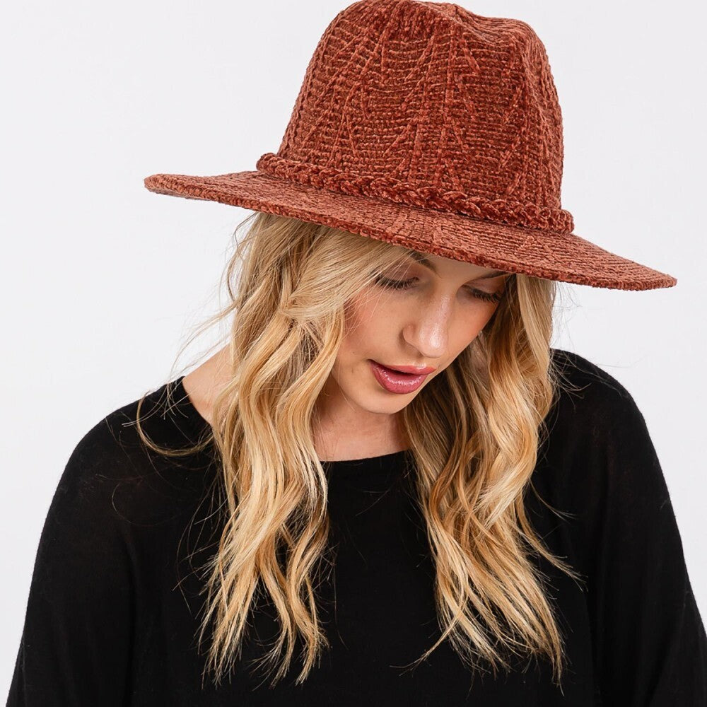 Chenille Wide Brim Hat
