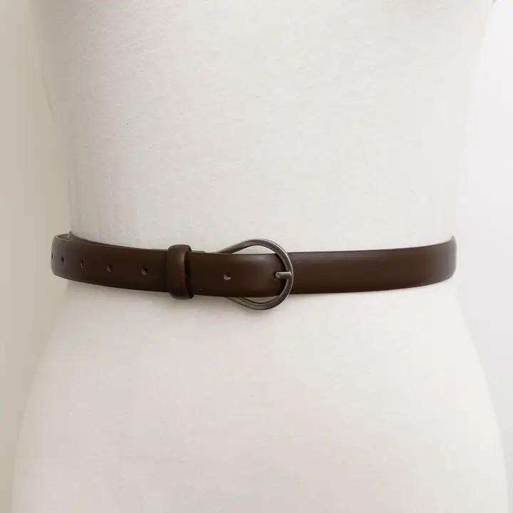 Skinny Pear Buckle Leather Belt