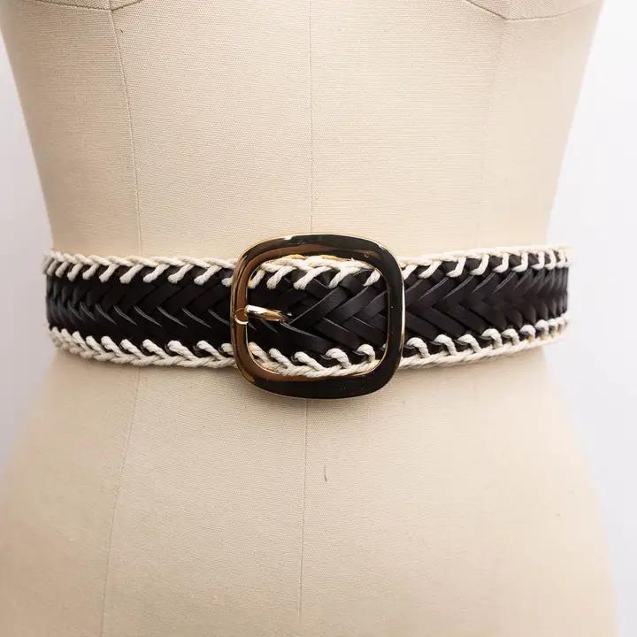 Crochet Woven Leather Belt