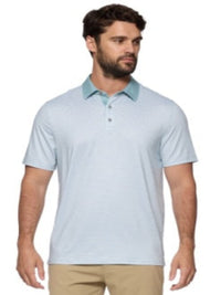 Kiawah Contrast Collar Mini Stripe Polo