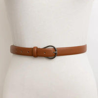 Skinny Pear Buckle Leather Belt