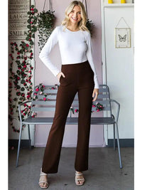 Plus Flare Pants w/ Pockets - Brown